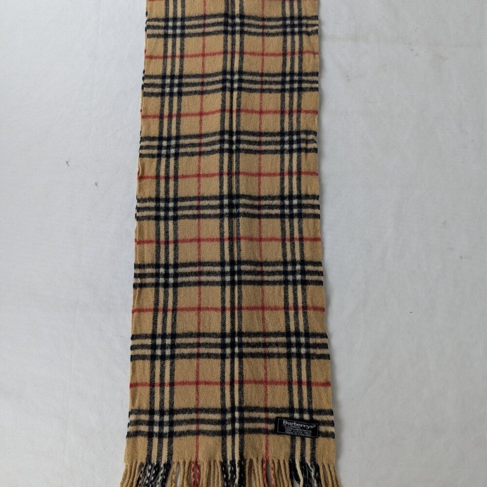 Authentic BURBERRY Lambswool Scarf – Beige Nova Check Plaid – GREAT VALUE - Picture 4 of 7